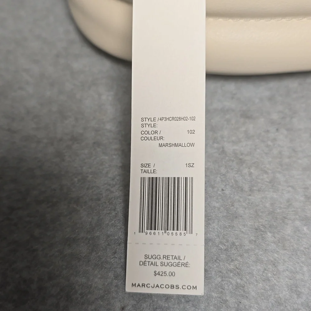 Marc Jacobs Small Leather Bucket Bag in Marshmallow NWT - Picture 9 of 10